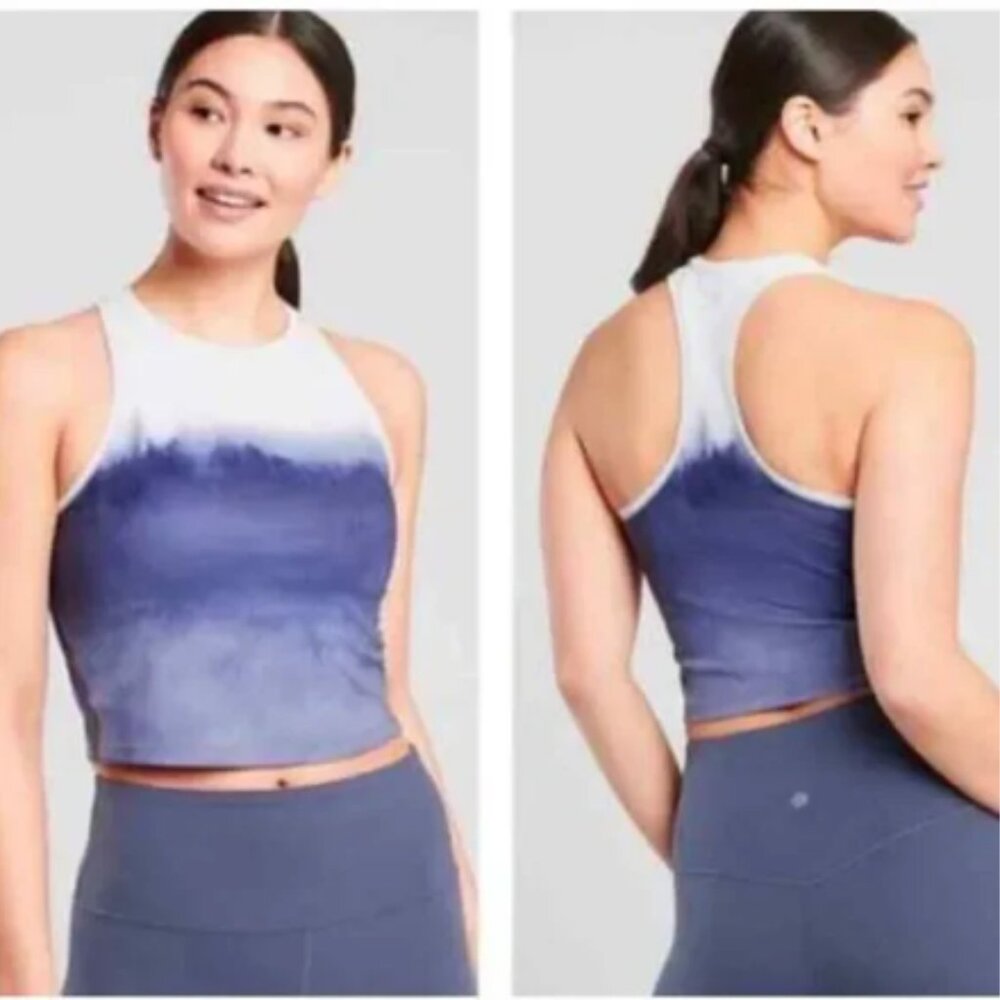 Athleta Shanti Watercolor Stripe Crop Tank Top